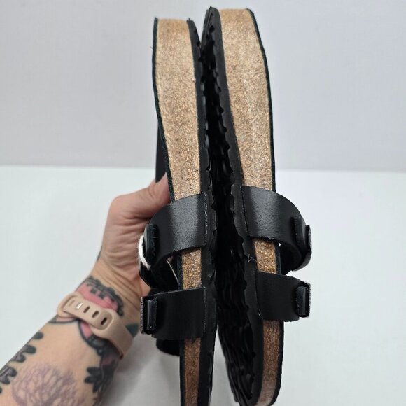 Tatami by Birkenstock | black leather neutral minimalist slide sandals | WMS 7 - Picture 8 of 9